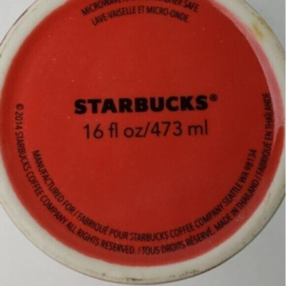Starbucks Red Tall Coffee Tea Mug 16 Ounce 2014 - Picture 8 of 9
